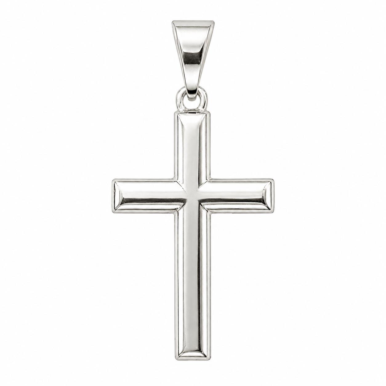 925 Silver Classic Plain Latin Cross Pendant Approx 3g