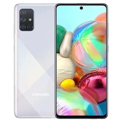 Samsung A71 128gb Dual Sim Unlocked Prism Crush Silver Grade B Preowned