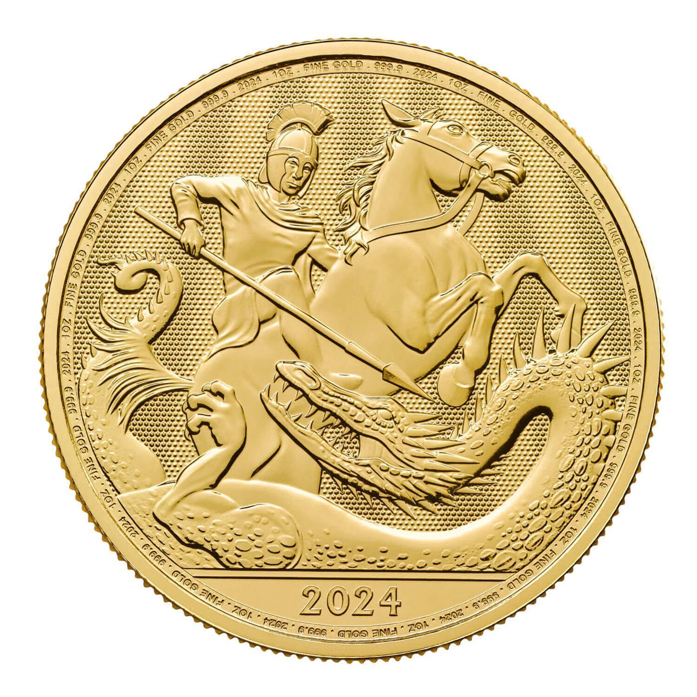2024 1oz St George and the Dragon Gold Coin Approx 31.1g Preowned