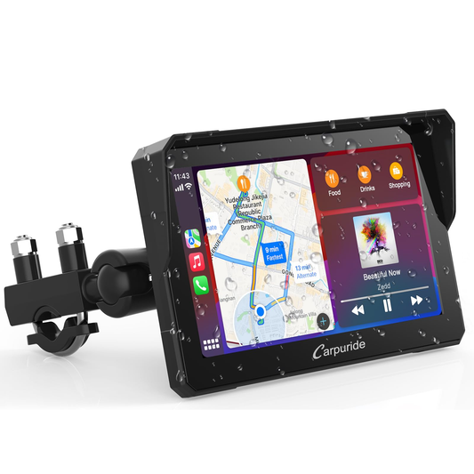 Carpuride W502 Motorcycle GPS Wireless Carplay/Android Auto Grade A Preowned