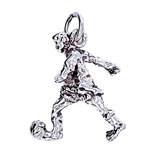 925 Silver Footballer Charm 3.4g Preowned