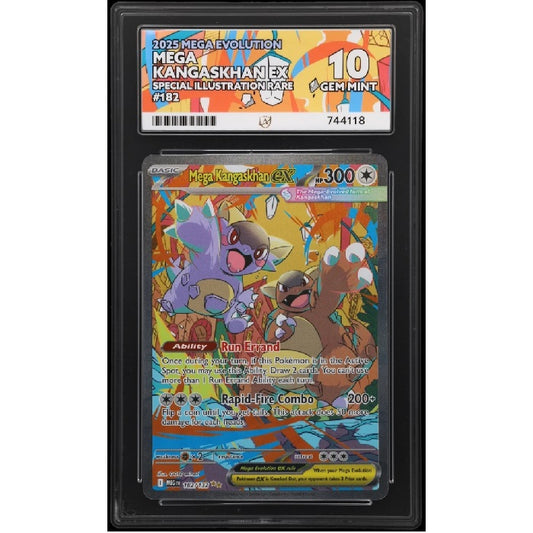 2025 Pokemon Mega Evolution Mega Kangaskhan Ex 182/132 Ace 10 Gem Mint Preowned