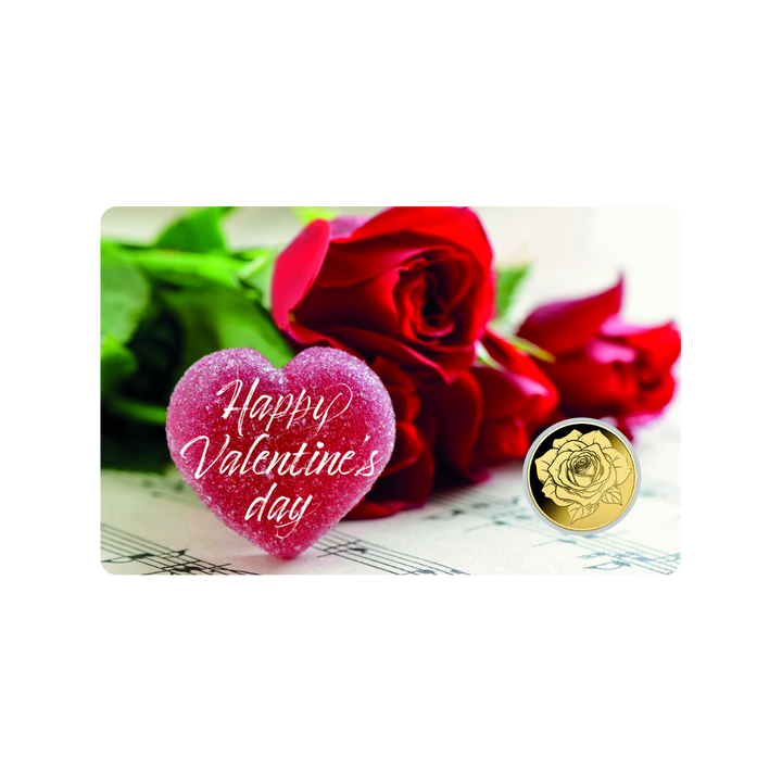 Valentines Day Coin Card 999/1000 1/1000oz - Gold Gift