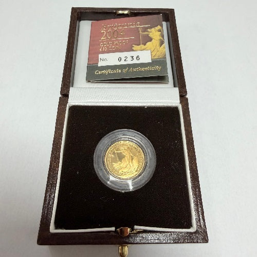 Britannia 2004 Gold Proof 1/10oz 999 Fine Gold Coin