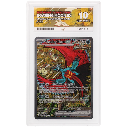 2025 Prismatic Evolutions Roaring Moon Ex Special Illustration Rare 162/131 ACE GEM Mint 10 Preowned