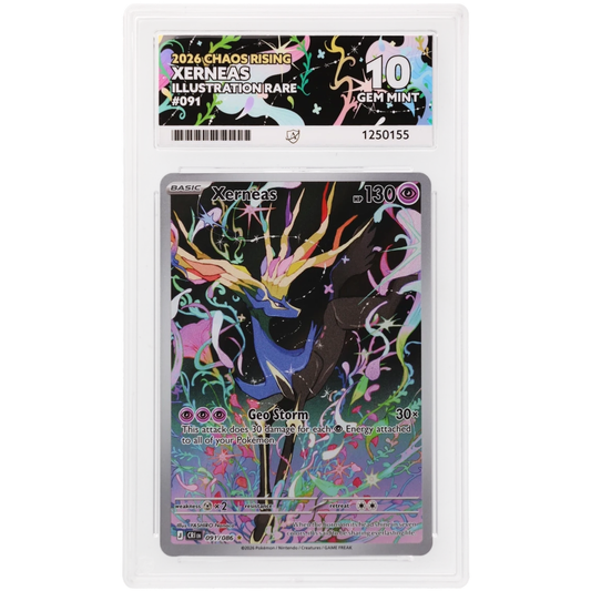 2026 Chaos Rising Xerneas Illustration Rare 091/086 ACE GEM Mint 10 Preowned