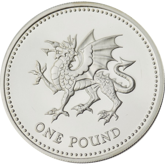 1 Pound - Elizabeth II Welsh Dragon; Silver Piedfort 19g 925 Silver Coin Preowned