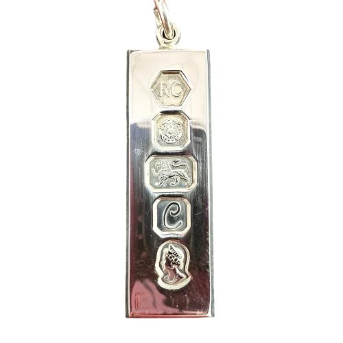 Silver 925 Sterling Ingot Pendant 16.6g Preowned