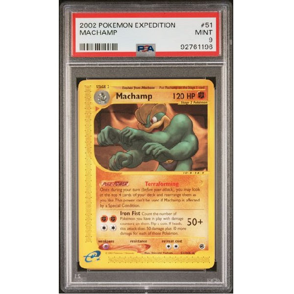 2002 Pokemon Expedition Machamp 51/165 PSA 9 Mint Preowned
