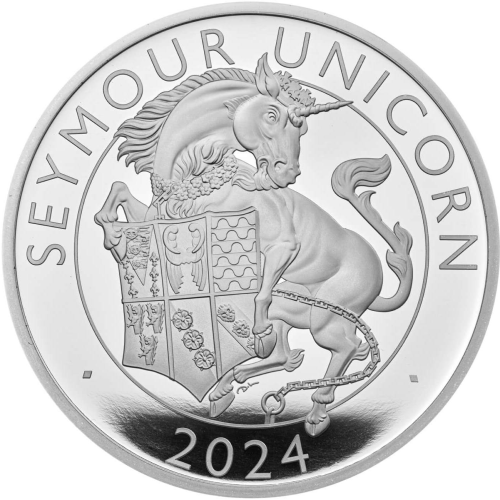 2 Pounds Charles III Seymour Unicorn Silver Coin Approx 62.3g Preowned