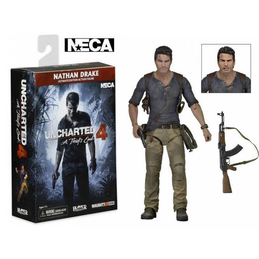 Neca - Uncharted 4 A Thief's End: Nathan Drake Figure (17+) Preowned