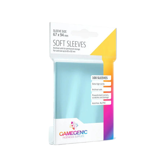 Gamegenic Soft Sleeves Clear 67 x 94mm Pack Of 100