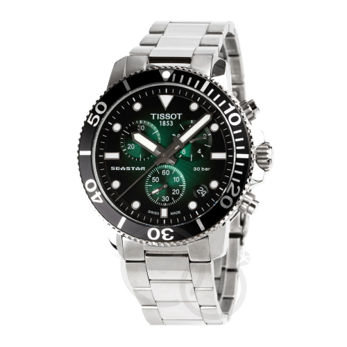 Tissot Chronograph Watch SEASTAR 1000 Green Grade B Preowned