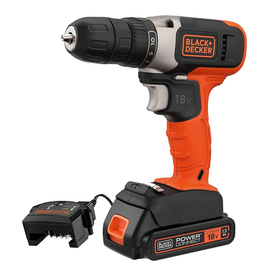 Black + Decker BCD001C1 18V Cordless Drill Driver With Battery Grade A Preowned