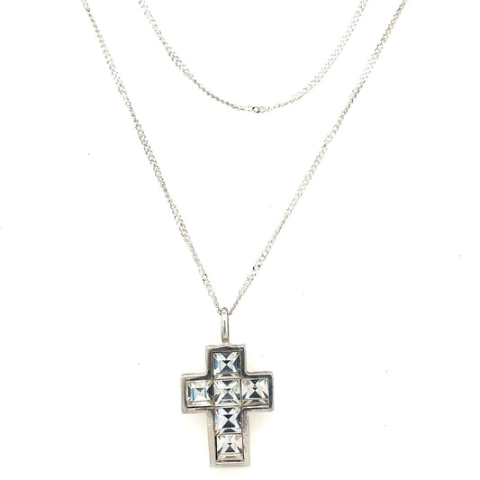 925 Silver Chain With Cross Pendent 19" 4.8g Preowned