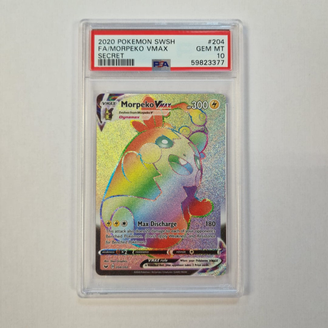 2020 Pokemon Sword & Shield Morpeko VMAX Full Art 204/202 PSA 10 Gem Mint Preowned
