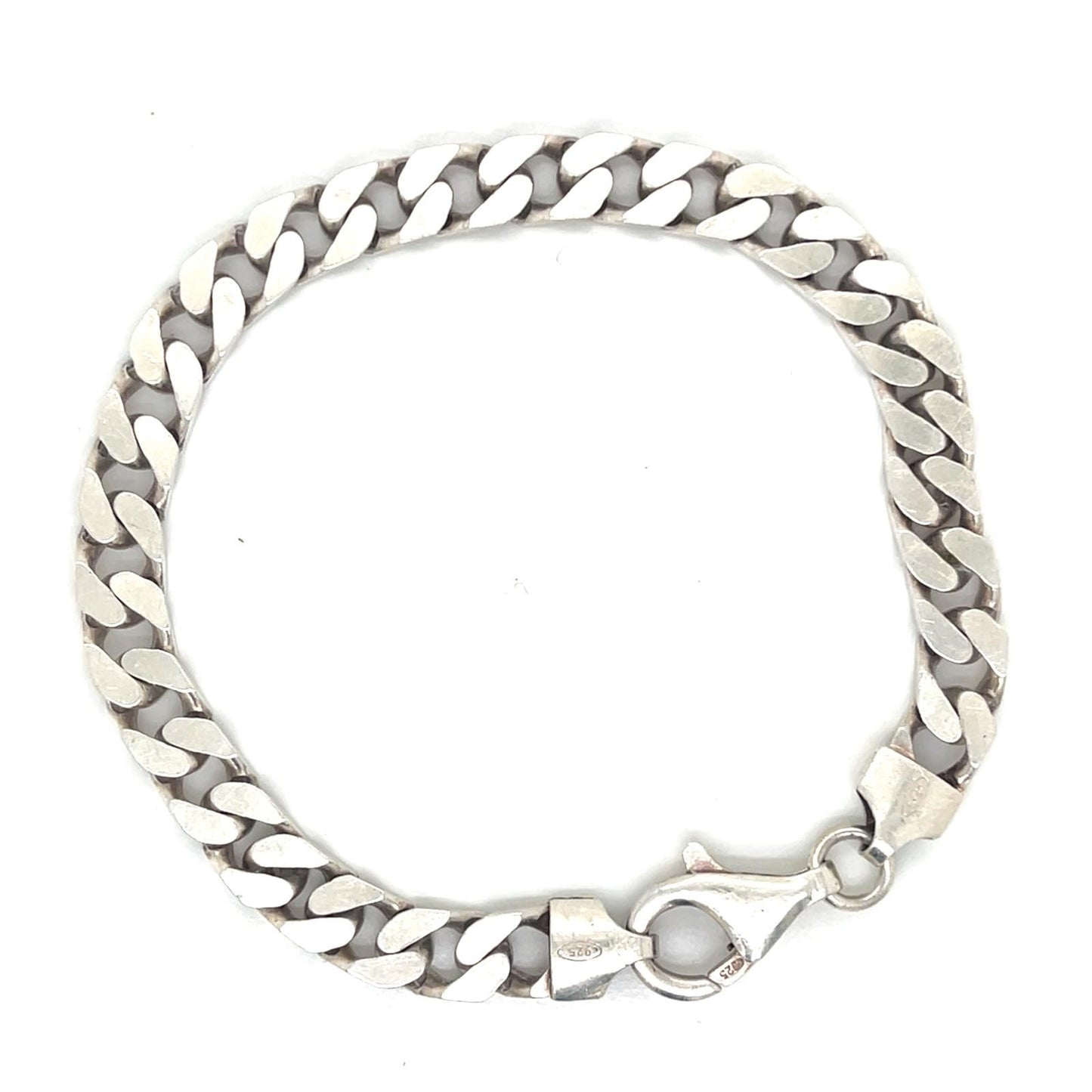 925 Silver Curb Bracelet "7 15.4g Preowned