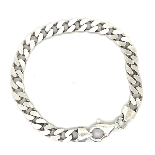 925 Silver Curb Bracelet "7 15.4g Preowned