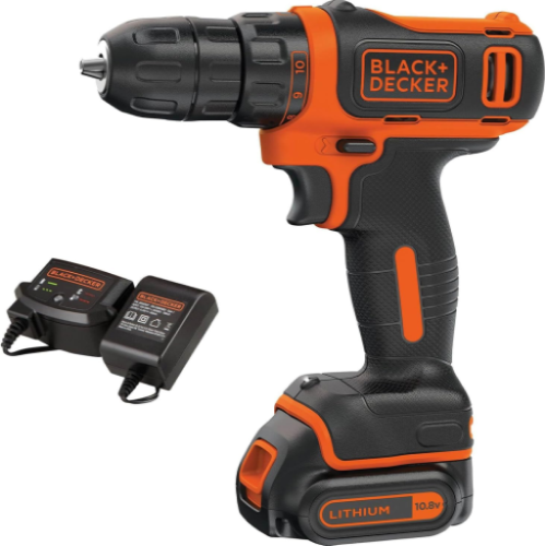 Black & Decker BDCDD12 10.8V Cordless Drill With Battery Grade B Preowned