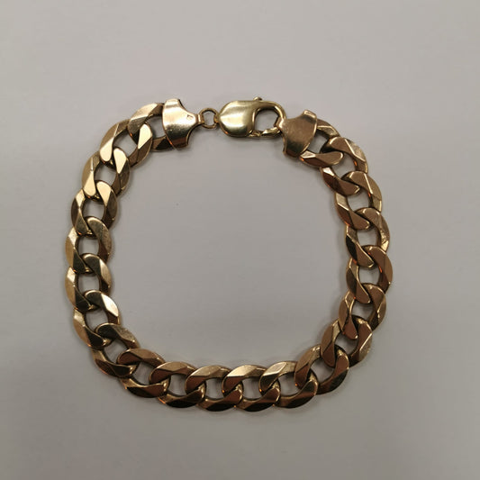 9ct Gold Curb Bracelet 43.3g Preowned