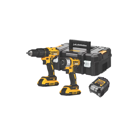 DEWALT DCK2060D2T-SFGB 18V 2 x 2.0Ah Li-Ion XR Brushless Cordless Combi Drill and Impact Driver Twin Pack Grade B Preowned Collection Only
