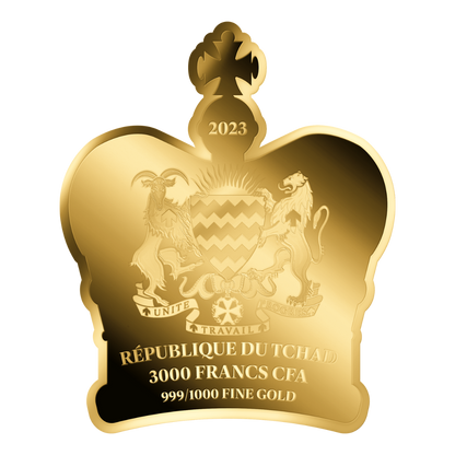King Charles III Crown Coin Card - Gold Gift