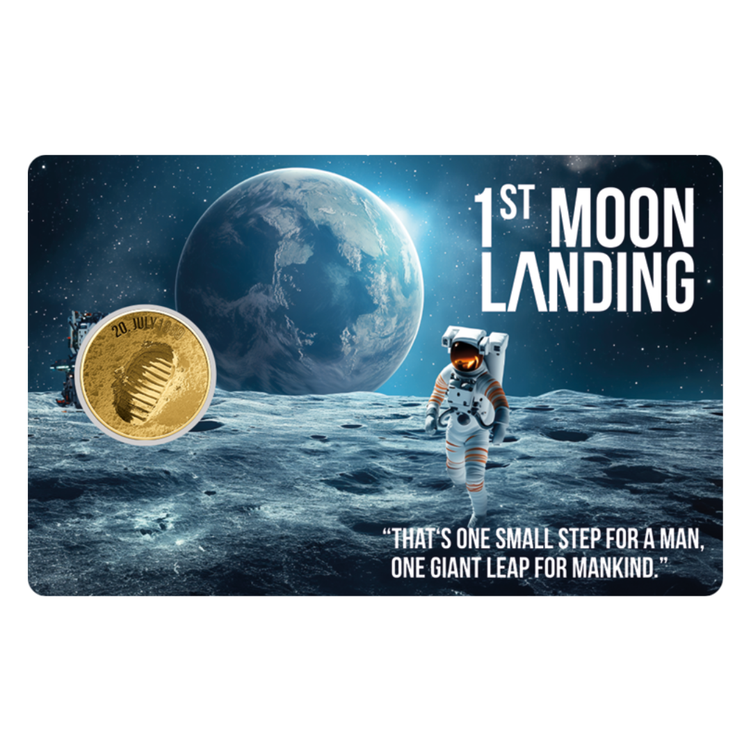 Moon Landing Coin Card 999/1000 1/1000oz - Gold Gift