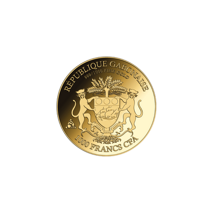 Snow Leopard Coin Card - Gold Gift