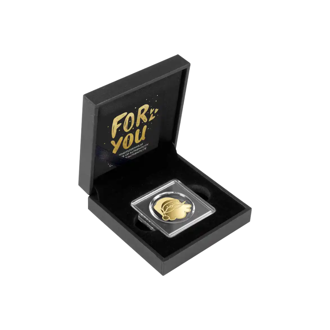 Santa in Gift Box -Gold Gift