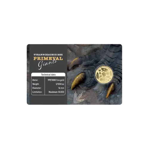 Dinosaur T-Rex Gold Card - Gold Gift