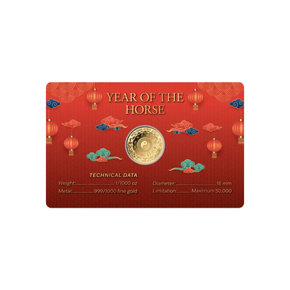 Year of the Horse Gold Card - Gold Gift