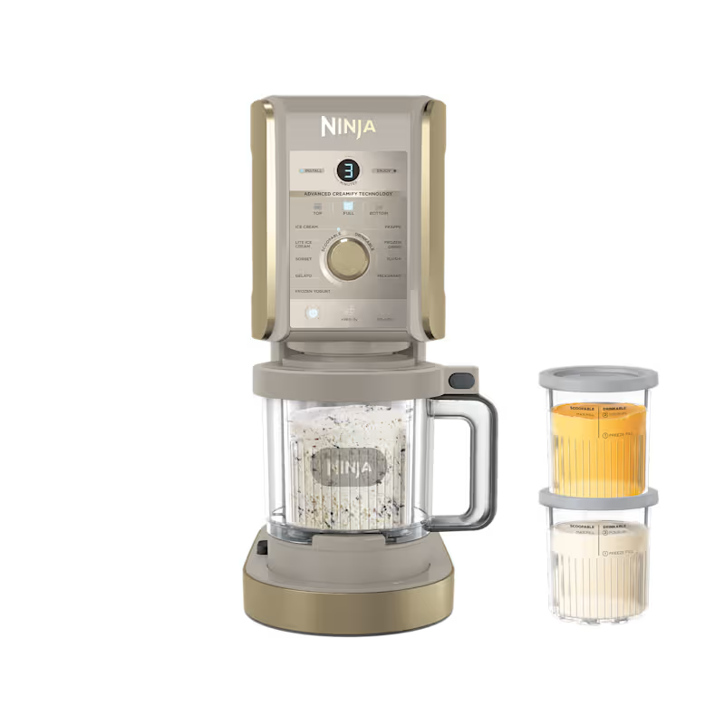 Ninja CREAMi Deluxe 10-in-1 Ice Cream and Frozen Drink Maker Stone Gold Grade A Preowned Collection Only