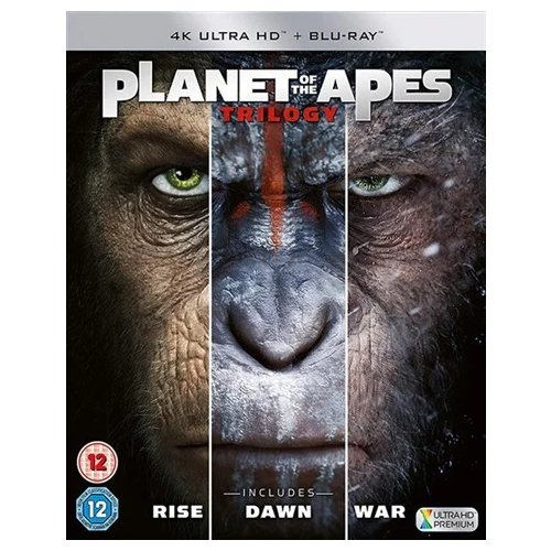 4K Blu-Ray - Planet Of The Apes Trilogy - Rise/Dawn/War (12) 4K UHD+BR 6 Disc Preowned