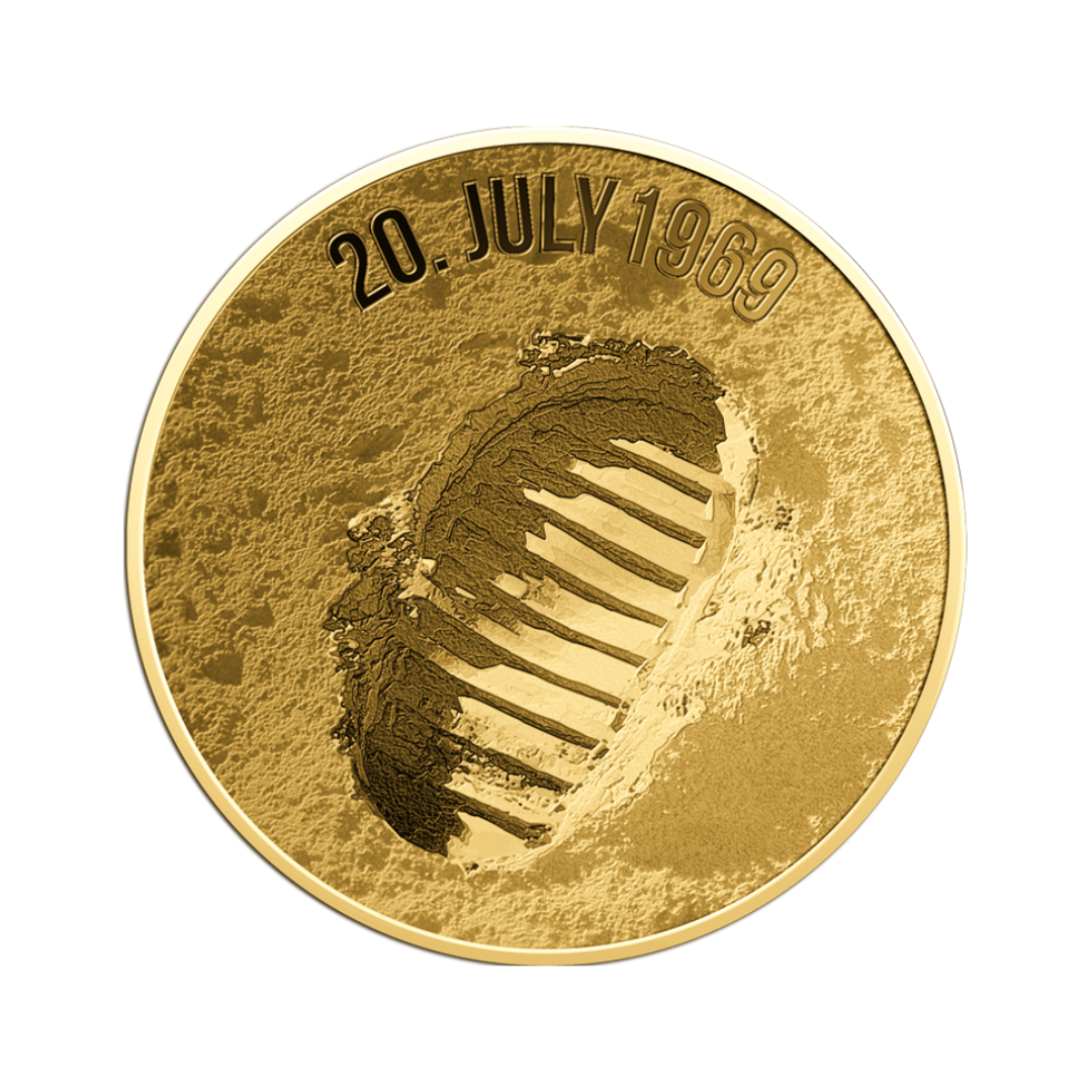 Moon Landing Coin Card 999/1000 1/1000oz - Gold Gift