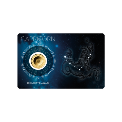 Zodiac Capricorn Coin Card - Gold Gift