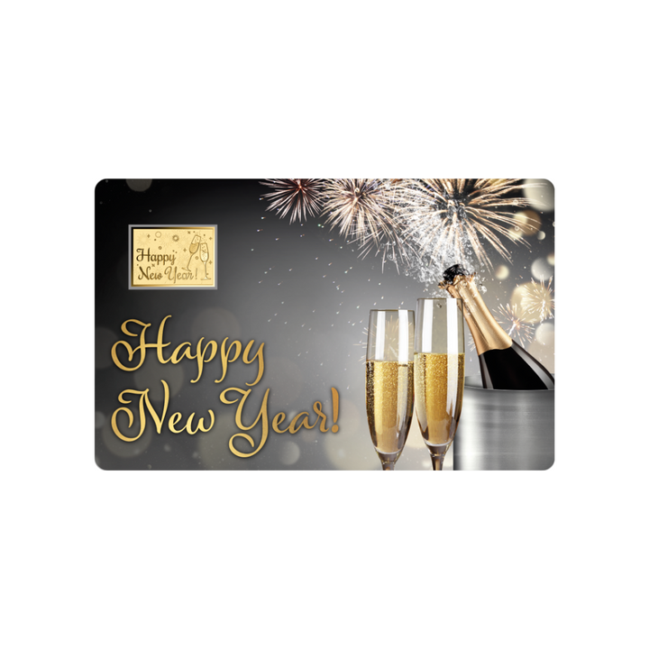 Happy New Year Coin Card - Gold Gift