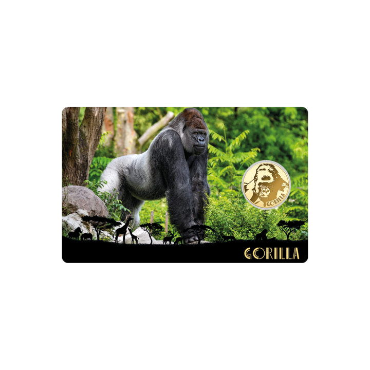 African Gorilla Coin Card - Gold Gift