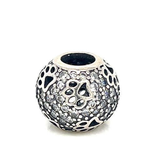 Silver Paw Prints Charm Preowned