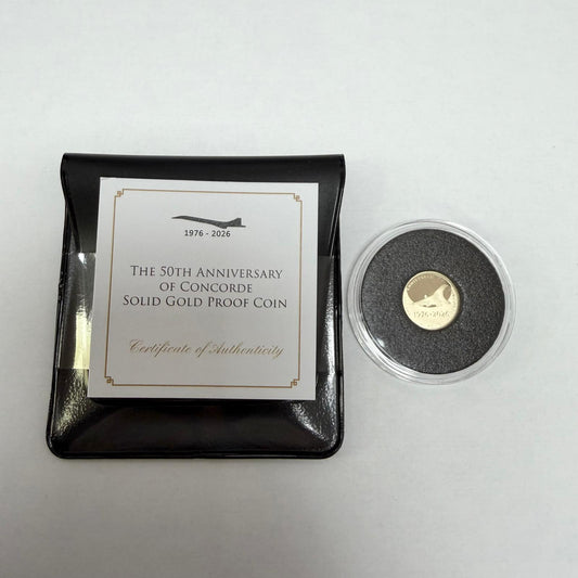 The 50th Anniversary Of Concorde Solid Gold Proof 9kt Coin