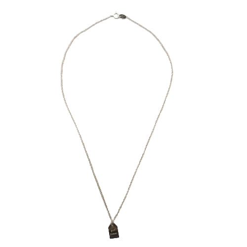 925 Silver Fine Cable Chain Necklace with Girl Power Pendant 1.2g Preowned