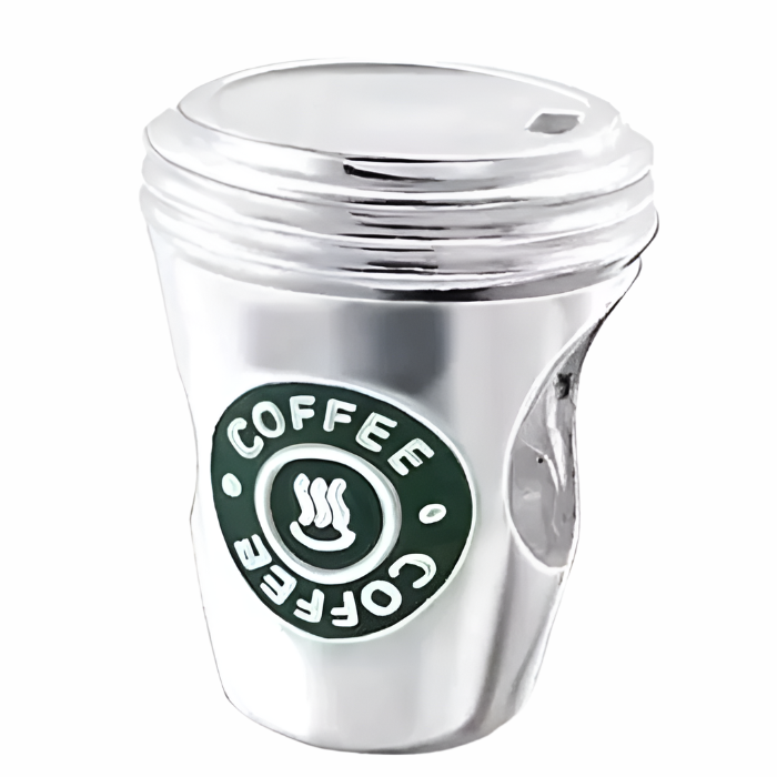 925 Coffee Cup Silver Charm Preowned