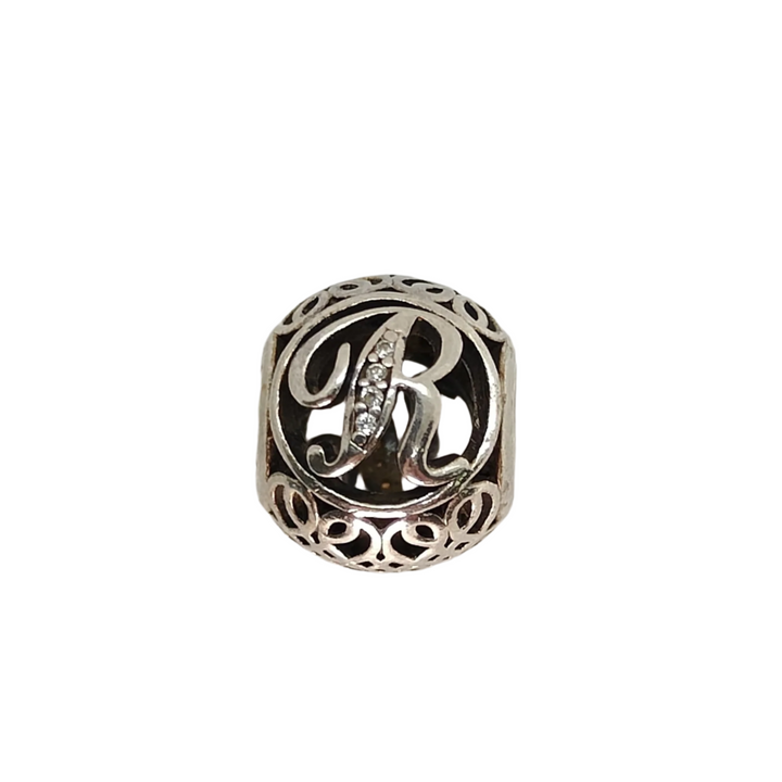 Pandora Charm - 925 Vintage Letter R Alphabet 1.8g Preowned