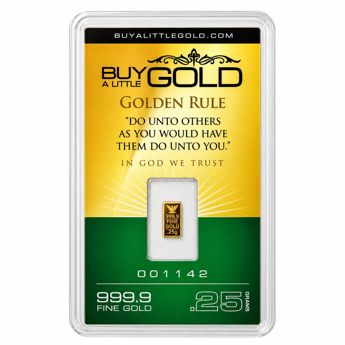 Noble Mint .25g 999 Certified Gold Bar Preowned
