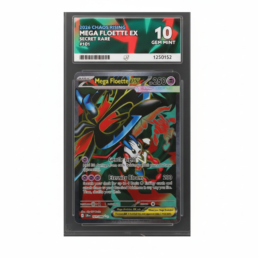 2026 Chaos Rising Mega Floette Ex Secret Rare 101/086 ACE GEM Mint 10 Preowned
