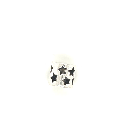 925 Pandora barrel bead charm with pierced star pattern 2.3g Preowned