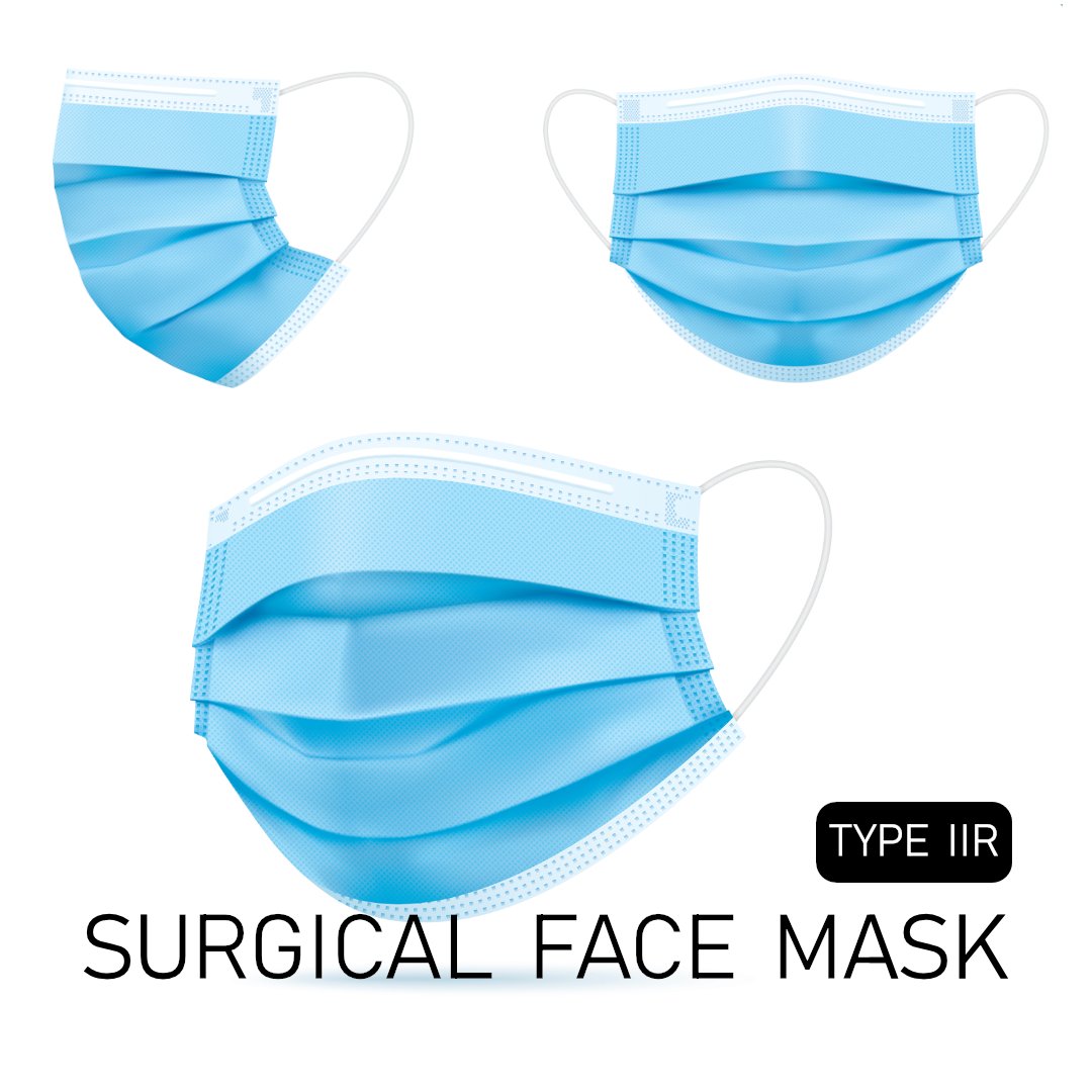 Surgical (Type IIR) Face Masks (non-sterile) - Pack of 50