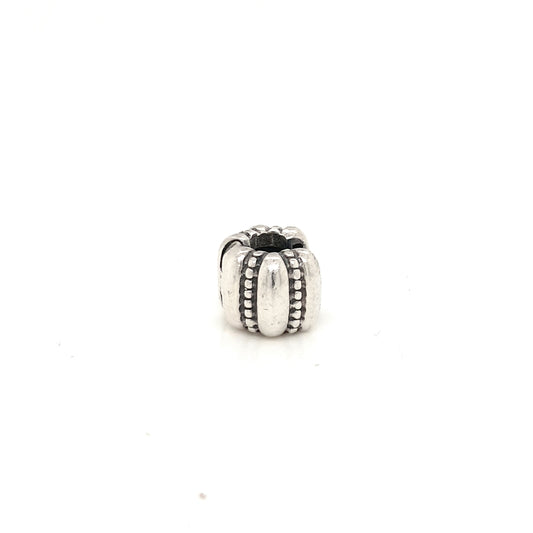 925 Silver Pandora Ridged with Dots Clasp Charm 3g Preowned