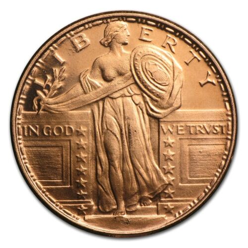 1 oz Copper Round Standing Liberty